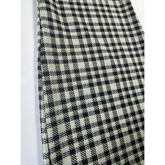 ASOS Green and Black Plaid Pants, Flare, Split sides Size 6 - Picture 2 of 5